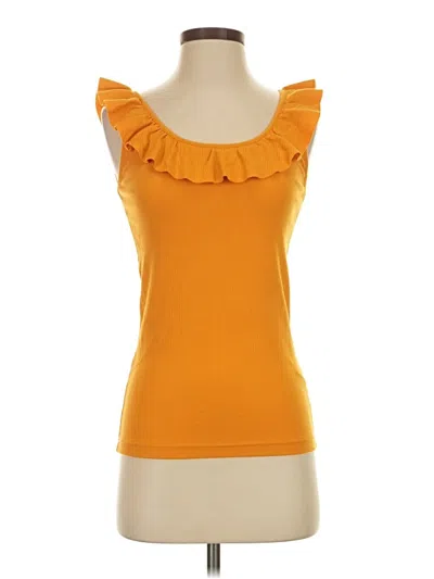Jcrew Sleeveless Top Orange Ruffles Neckline Tops