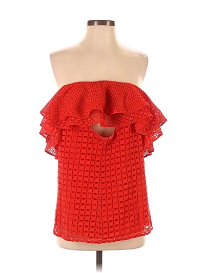 Pre-owned Jcrew Sleeveless Top Red Strapless Neckline Tops