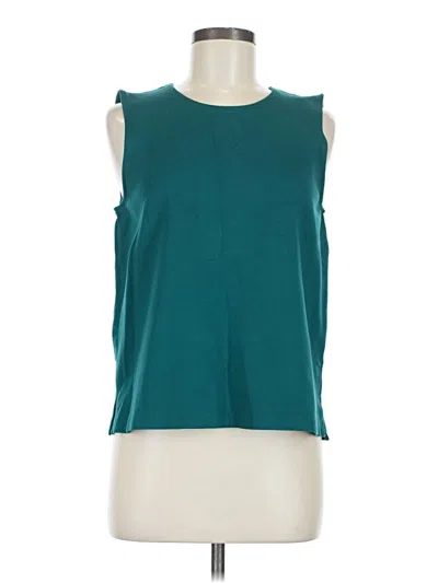 Pre-owned Jcrew Sleeveless Top Teal Boatneck Tops In Blue