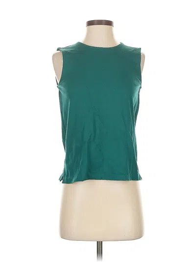 Pre-owned Jcrew Sleeveless Top Teal Keyhole Neckline Tops In Blue