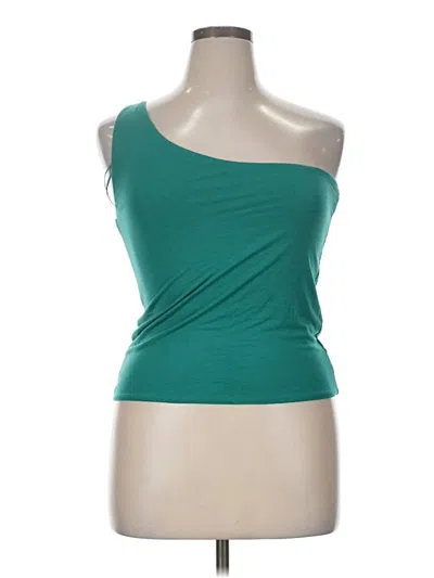 Pre-owned Jcrew Sleeveless Top Teal One Shoulder Neckline Tops In Blue
