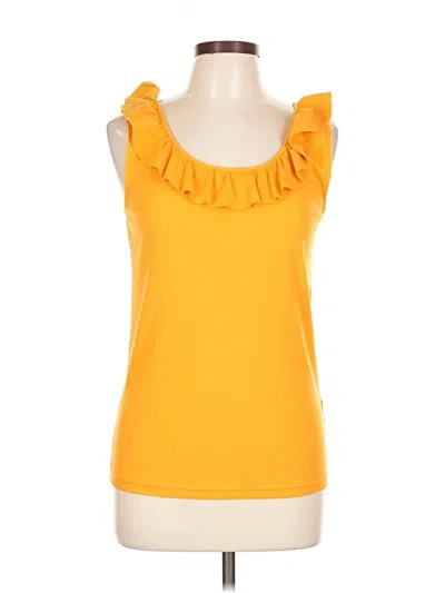 Pre-owned Jcrew Sleeveless Top Yellow Ruffles Neckline Tops