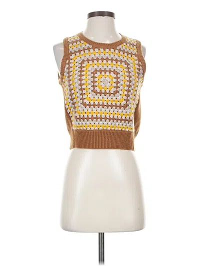 Pre-owned Jcrew Sweater Vest In Brown