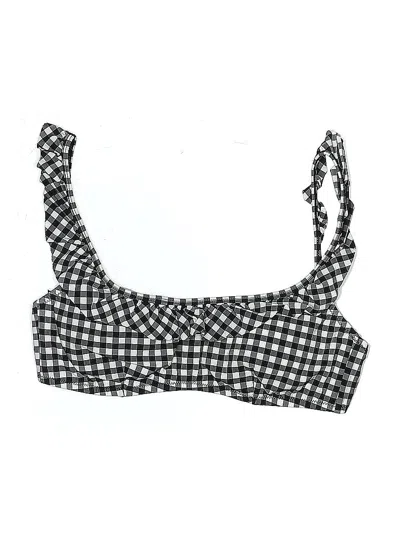 Pre-owned Jcrew Swimsuit Top Black Checkered/gingham Pattern Swimwear