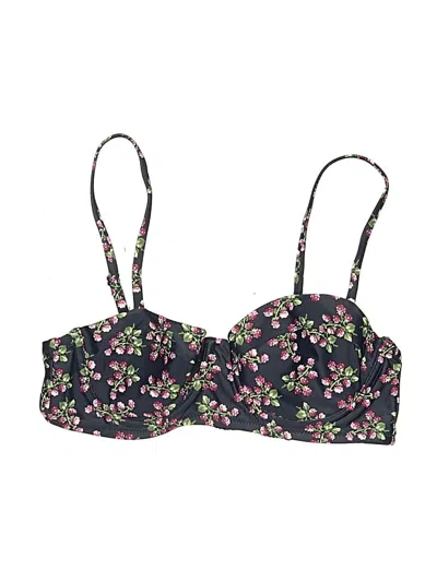 Pre-owned Jcrew Swimsuit Top Black Floral Pattern Swimwear