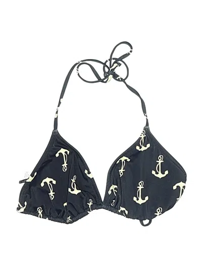 Pre-owned Jcrew Swimsuit Top Black Stars Pattern Swimwear