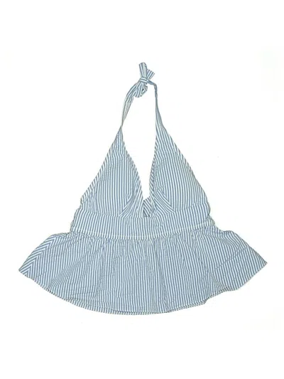 Pre-owned Jcrew Swimsuit Top Blue Checkered/gingham Pattern Swimwear