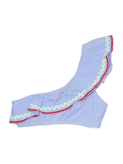 Pre-owned Jcrew Swimsuit Top Blue Hearts Pattern Swimwear