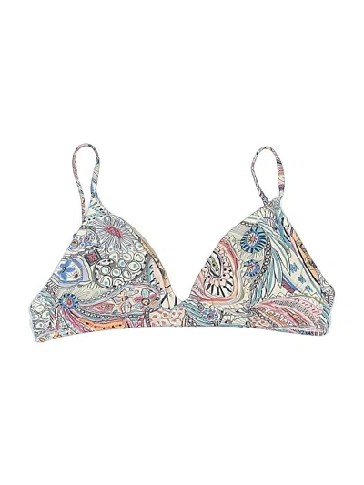 Pre-owned Jcrew Swimsuit Top Blue Paisley Pattern Swimwear