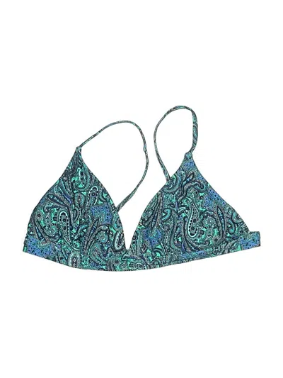 Pre-owned Jcrew Swimsuit Top Blue Paisley Pattern Swimwear