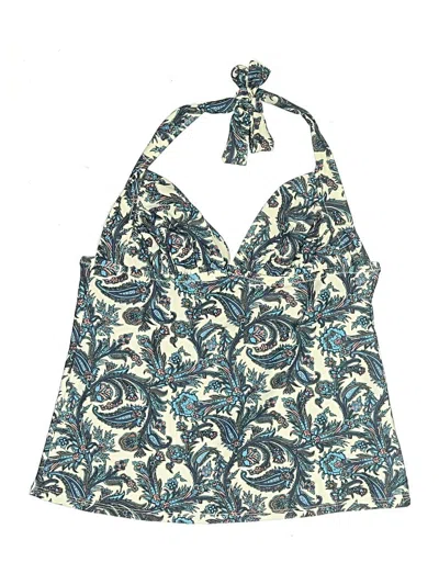 Pre-owned Jcrew Swimsuit Top Blue Paisley Pattern Swimwear