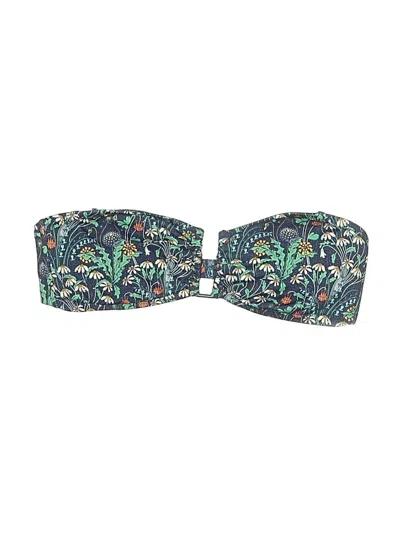 Pre-owned Jcrew Swimsuit Top Blue Paisley Pattern Swimwear