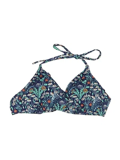 Pre-owned Jcrew Swimsuit Top Blue Paisley Pattern Swimwear
