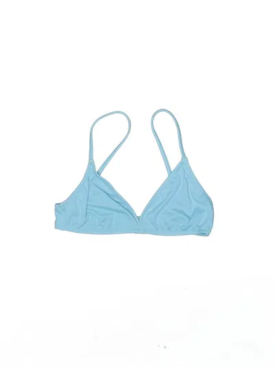 Pre-owned Jcrew Swimsuit Top Blue Solid Pattern Swimwear