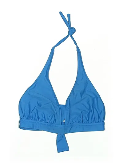 Pre-owned Jcrew Swimsuit Top Blue Solid Pattern Swimwear