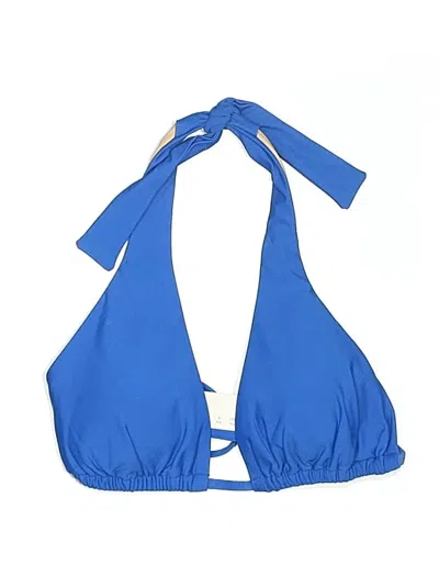 Pre-owned Jcrew Swimsuit Top Blue Solid Pattern Swimwear