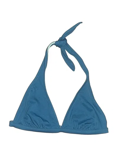 Pre-owned Jcrew Swimsuit Top Blue Solid Pattern Swimwear