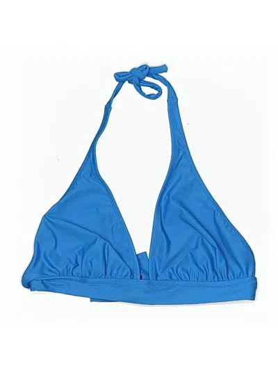 Pre-owned Jcrew Swimsuit Top Blue Solid Pattern Swimwear