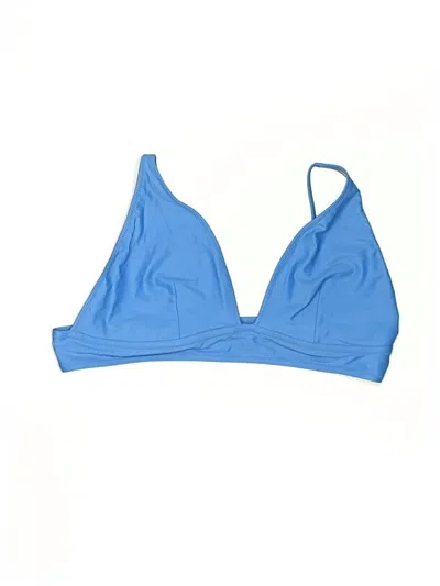 Pre-owned Jcrew Swimsuit Top Blue Solid Pattern Swimwear