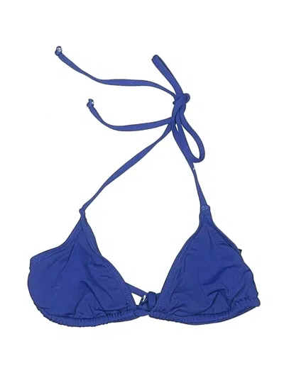 Pre-owned Jcrew Swimsuit Top Blue Solid Pattern Swimwear