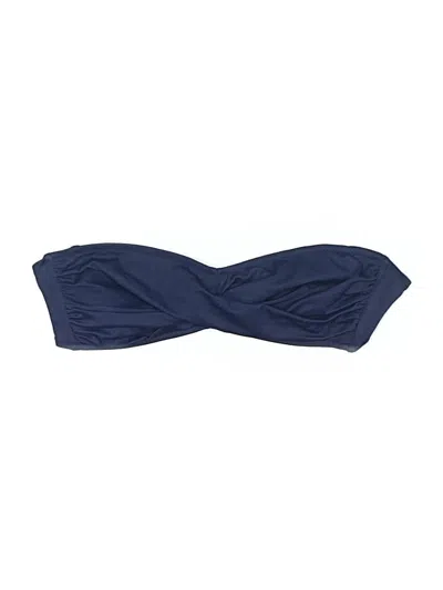 Pre-owned Jcrew Swimsuit Top Blue Solid Pattern Swimwear