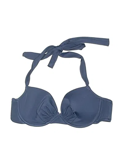 Pre-owned Jcrew Swimsuit Top Blue Solid Pattern Swimwear