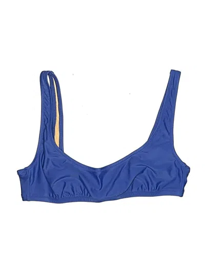 Pre-owned Jcrew Swimsuit Top Blue Solid Pattern Swimwear