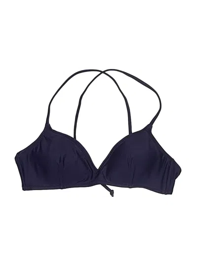 Pre-owned Jcrew Swimsuit Top Blue Solid Pattern Swimwear