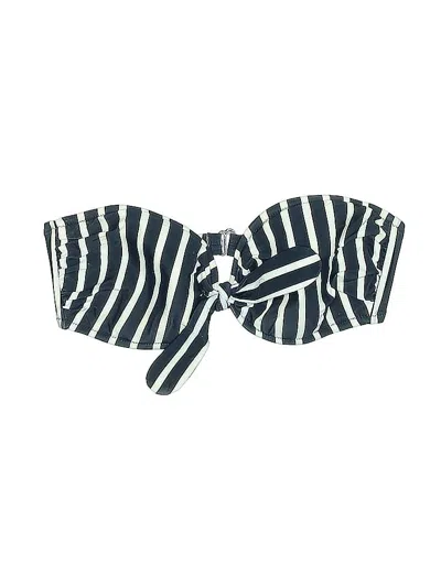 Pre-owned Jcrew Swimsuit Top Blue Stripes Pattern Swimwear