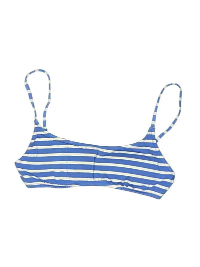 Pre-owned Jcrew Swimsuit Top Blue Stripes Pattern Swimwear