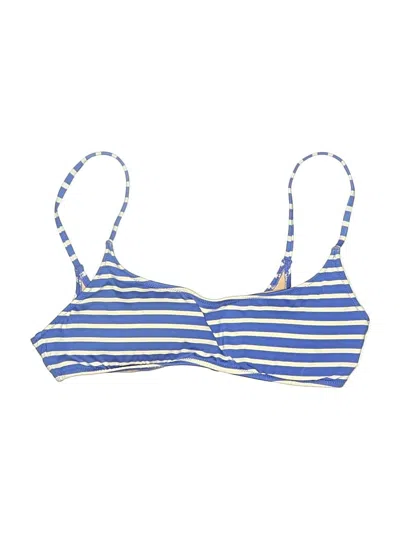 Pre-owned Jcrew Swimsuit Top Blue Stripes Pattern Swimwear