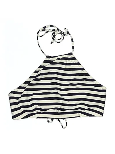 Pre-owned Jcrew Swimsuit Top Blue Stripes Pattern Swimwear