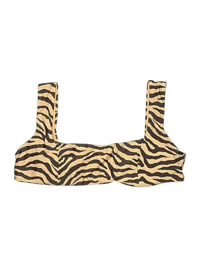 Jcrew Swimsuit Top Brown Animal Print Pattern Swimwear
