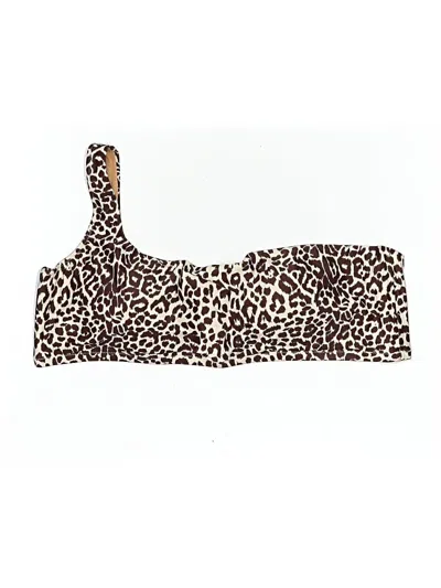 Jcrew Swimsuit Top Brown Animal Print Pattern Swimwear