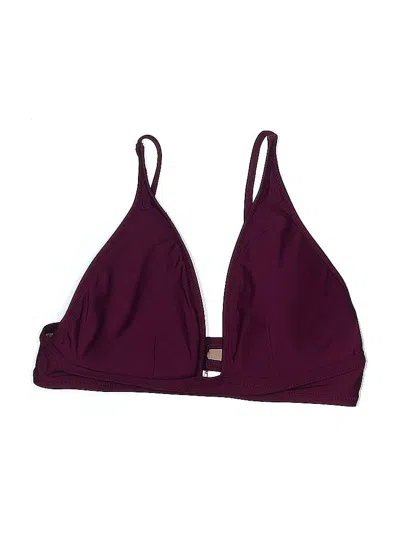 Pre-owned Jcrew Swimsuit Top Burgundy Solid Pattern Swimwear