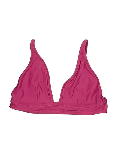 Pre-owned Jcrew Swimsuit Top Burgundy Solid Pattern Swimwear