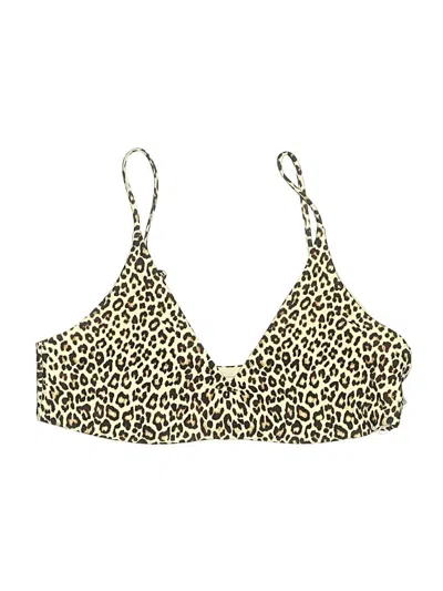 Jcrew Swimsuit Top Gold Animal Print Pattern Swimwear
