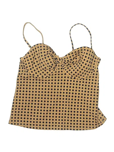 Pre-owned Jcrew Swimsuit Top Gold Houndstooth Pattern Swimwear