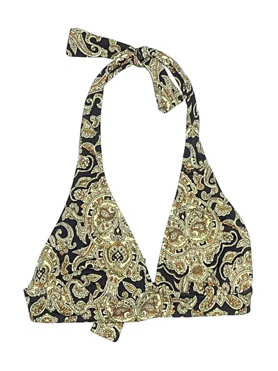 Pre-owned Jcrew Swimsuit Top Gold Paisley Pattern Swimwear