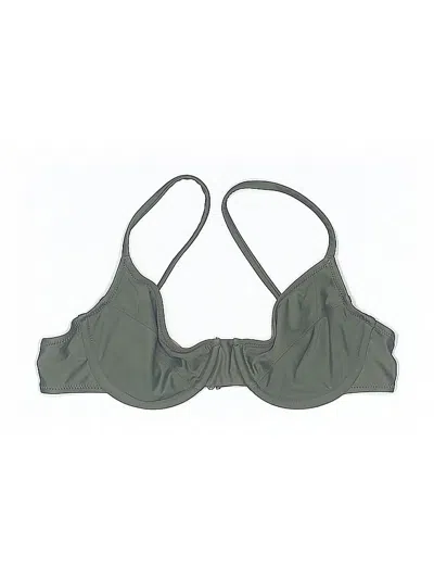 Pre-owned Jcrew Swimsuit Top Gray Solid Pattern Swimwear