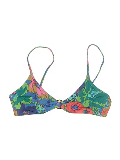 Pre-owned Jcrew Swimsuit Top Green Paisley Pattern Swimwear