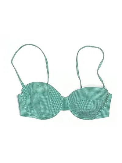 Pre-owned Jcrew Swimsuit Top Green Polka Dots Pattern Swimwear