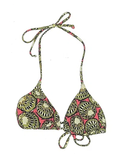 Pre-owned Jcrew Swimsuit Top Green Print Pattern Swimwear
