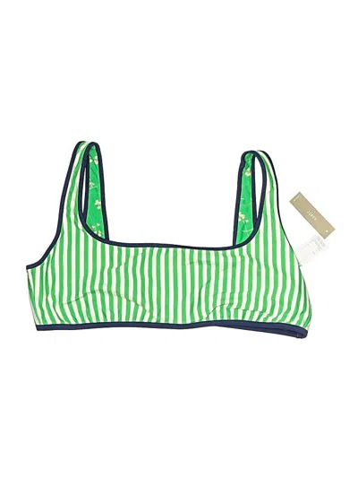 Jcrew Swimsuit Top Green Stripes Pattern Swimwear