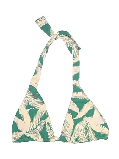 Pre-owned Jcrew Swimsuit Top Green Tropical Pattern Swimwear