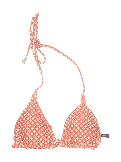 Pre-owned Jcrew Swimsuit Top Orange Polka Dots Pattern Swimwear