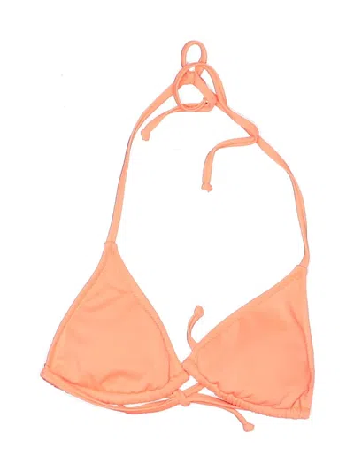 Pre-owned Jcrew Swimsuit Top Orange Solid Pattern Swimwear
