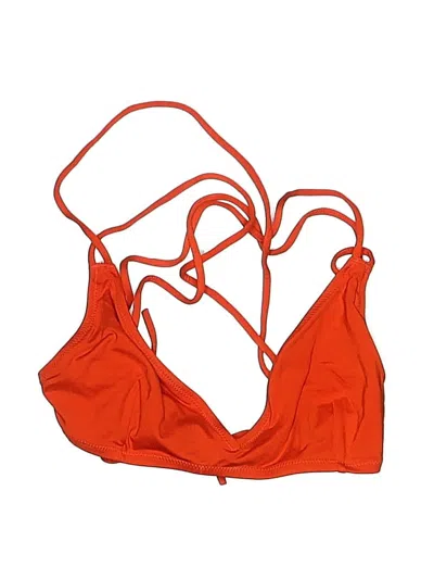 Pre-owned Jcrew Swimsuit Top Orange Solid Pattern Swimwear