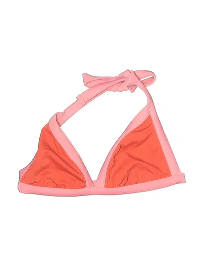 Pre-owned Jcrew Swimsuit Top Pink Color Block Pattern Swimwear