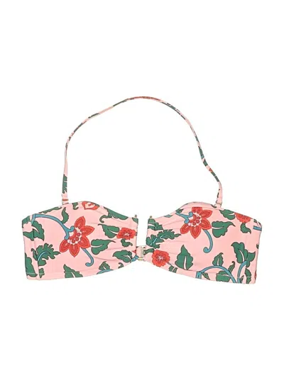 Pre-owned Jcrew Swimsuit Top Pink Floral Pattern Swimwear